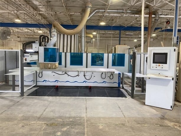 Homag #BOF-3111/37/15/R, CNC Router, 60" x 144" working area, Gridded, Pneumatic reference stops, Vacuum - Image 1