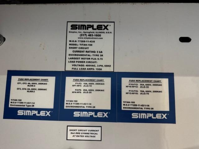 Simplex Titan Simplex #TITAN-100, Forced Air-cooled Resistive/inductive Load Bank ...