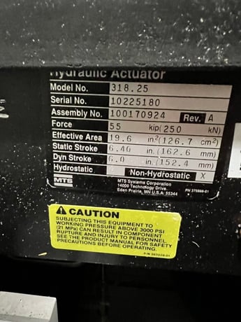 55 KIP (250kN) MTS #318.25, Fatigue Load Frame, 2007 - Image 5