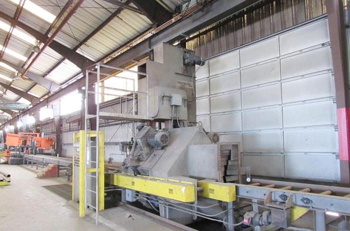 Pangborn #ES1885, small structural roll conveyor, 4 wheels, 25 HP per wheel, 2002 - Image 2