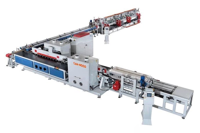 6" x 20' Cam-wood #FAH-TYPE-F1X, horizontal finger jointer, 120-150 lugs/Min, 2 HP + 1:25, 30 HP servo drive - Image 1
