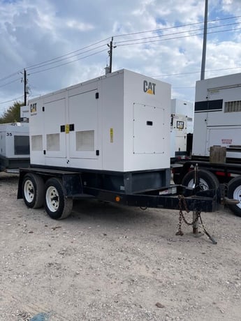 45 KW Caterpillar #XQ45, trailer mounted, sound attenuated enclosure, Tier 2, 10459 hours, 2006, $23k - Image 1