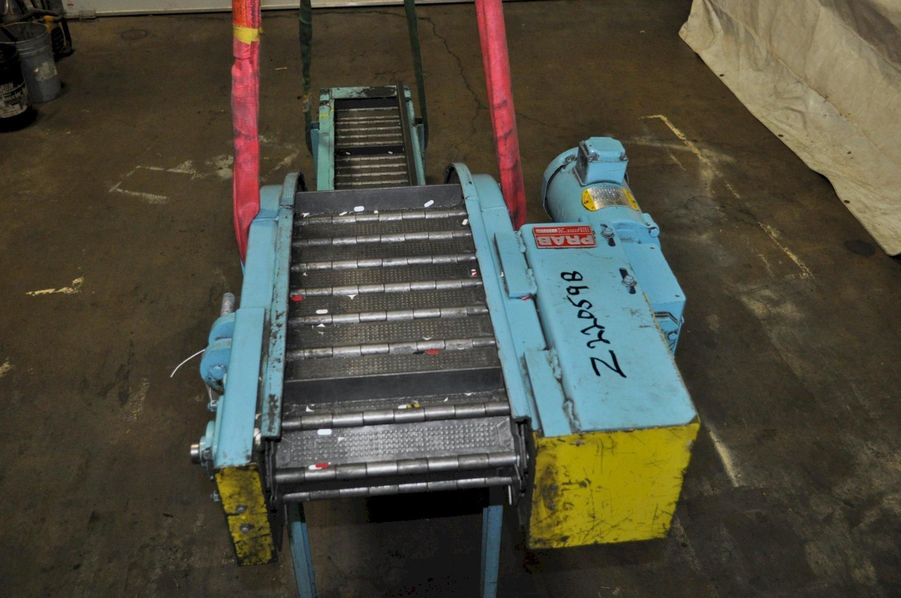 11.5" wide x 10' long, Prab scrap conveyor, 24" discharge, 48" rise, 1/2 HP, #14173J - Image 8