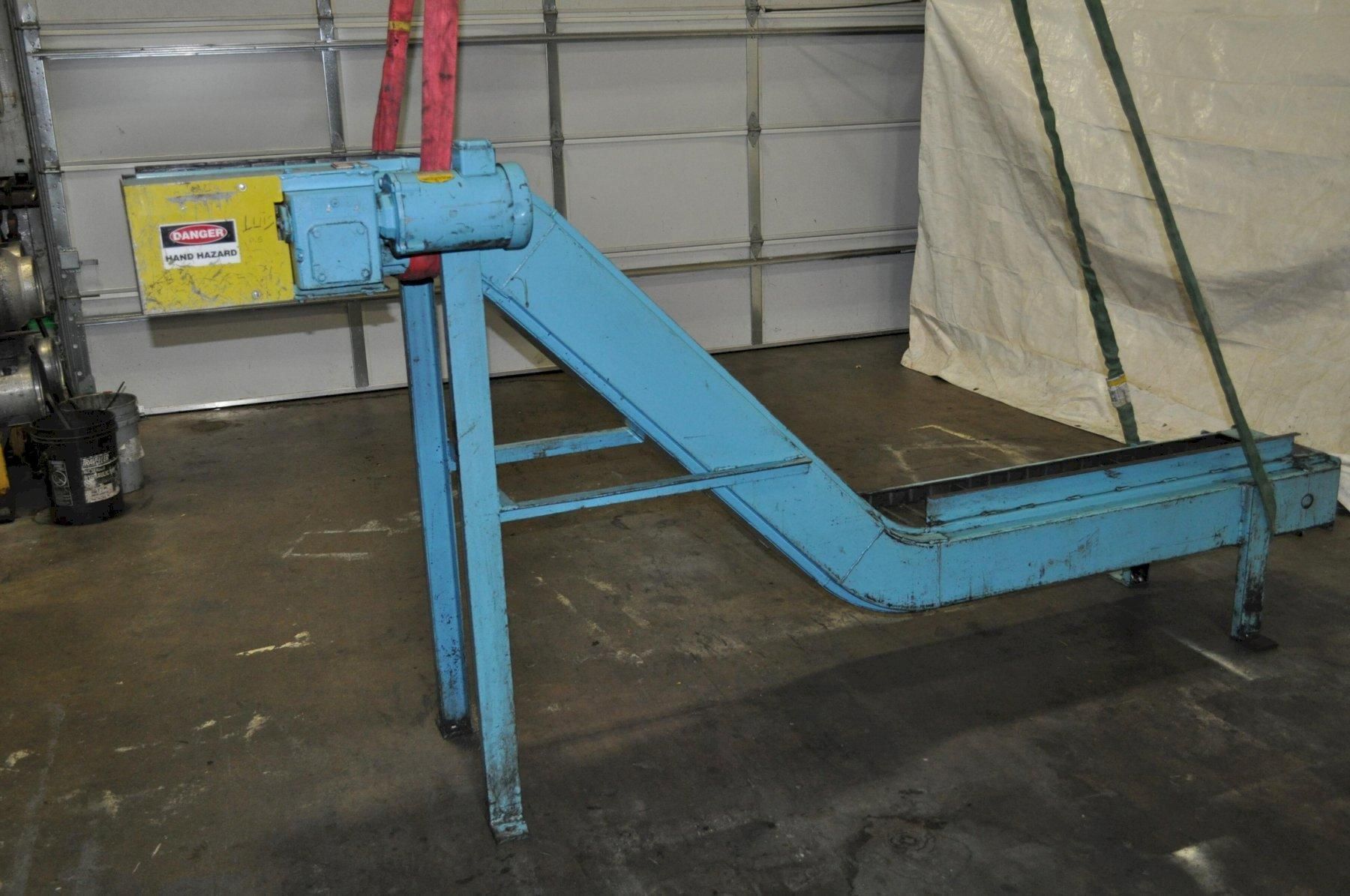11.5" wide x 10' long, Prab scrap conveyor, 24" discharge, 48" rise, 1/2 HP, #14173J - Image 9