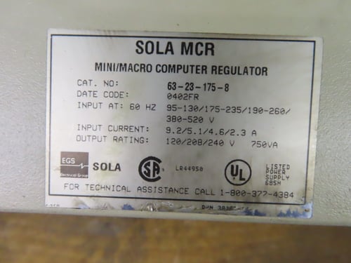 Sola MCR Mini/Micro computer regulator, 63-23-175-8, 1 yr warranty - Image 7