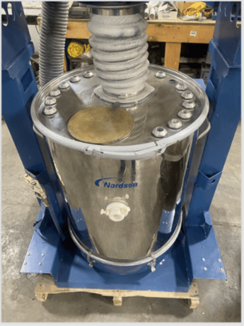 Nordson 150lb Fluidizing Hopper w/ Cart & Accumulator NHR-16-150 - Image 4