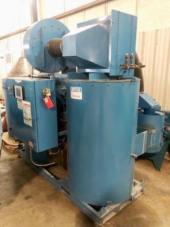 Novatec desiccant dryer with touch screen control, includes (2) approx 1000 lb. hoppers w/receivers - Image 1