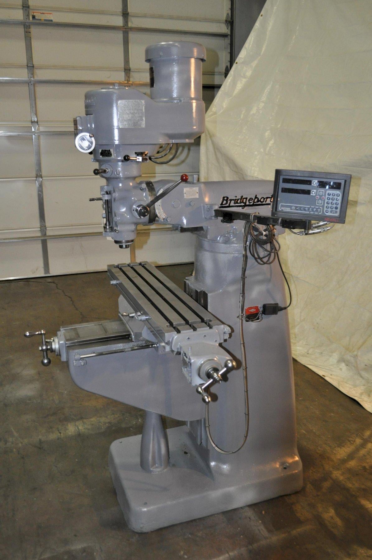 Bridgeport #2J, vertical mill, 9" x42" tbl., 2 HP, 60-4200 RPM, 30" X, 12" Y, 5" Z, R8, Newall digital read - Image 8