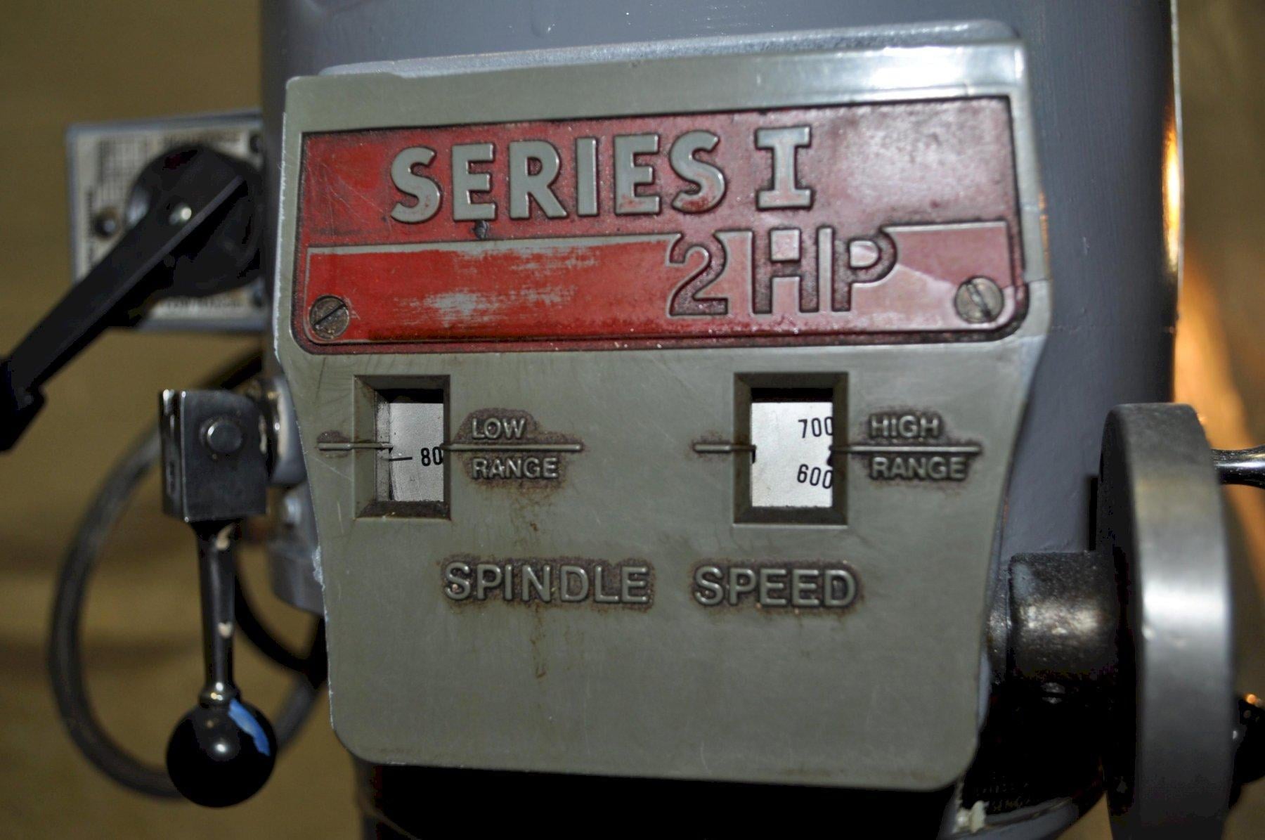 Bridgeport #2J, vertical mill, 9" x42" tbl., 2 HP, 60-4200 RPM, 30" X, 12" Y, 5" Z, R8, Newall digital read - Image 9