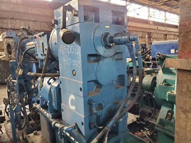 4.5" RMS 120mm pin barrel rubber extruder, 14:1 L/D, 150 HP, 1150 RPM, 500 VDC, 2006 - Image 7
