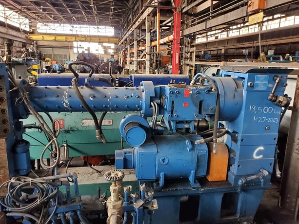 4.5" RMS 120mm pin barrel rubber extruder, 14:1 L/D, 150 HP, 1150 RPM, 500 VDC, 2006 - Image 8