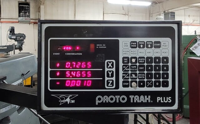 Sharp #HMV, vertical milling machine w/3-Axis Proto-Trak Plus Control,chrome ways, 10" x51"table - Image 9