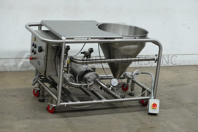 Admix #FF425, 316 Stainless Steel in line integrated mixing system, 7.5 HP, mounted on 4 leg Stainless Steel - Image 1
