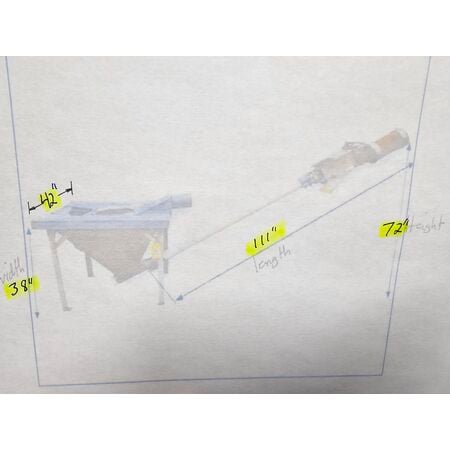 3" diameter, Flexicon, Flexible screw Incline conveyor w/Hopper, 5 cu.ft. hopper, .5" bar x 8' long - Image 2
