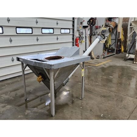 3" diameter, Flexicon, Flexible screw Incline conveyor w/Hopper, 5 cu.ft. hopper, .5" bar x 8' long - Image 3