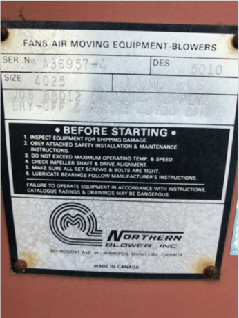 40700 cfm, Northern Blower #Series-5010, centrifugal fan - Image 4