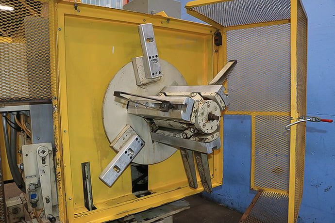4000 lb. Aida, double end powered reel uncoiler, 12" width, keepers - Image 5