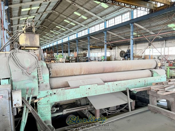 10' x 1" Pope #PR-101000-4, plate roll, power adjusted forming roll, pedestal Control, safety system - Image 1
