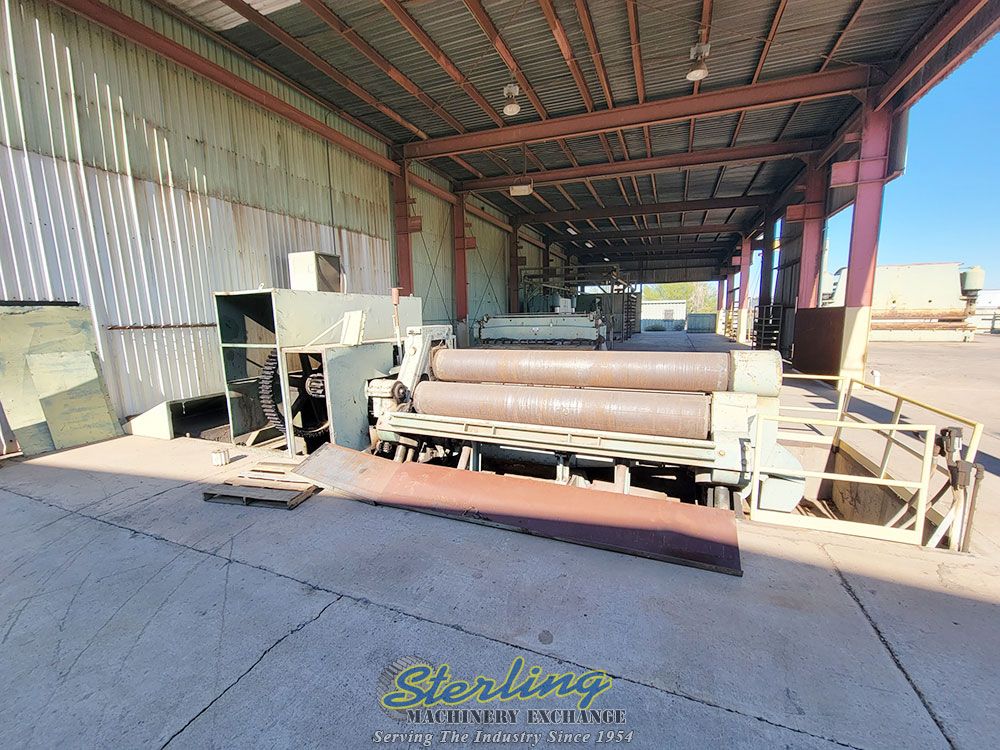 12' x 1-1/4" Bertsch #20, mechanical initial pinch plate roll, 19-1/2" roll diameter, pneumatic end drops - Image 1