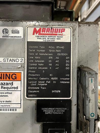 Marquip, dual shaftless floor pick up unwind stand, 127" wide - Image 3