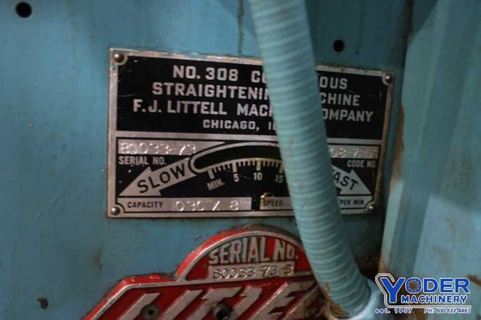 8" x .031" Littell #308, straightener, 7 rolls, 10-60 FPM, 1 HP, exit edge guides, #75361 - Image 9