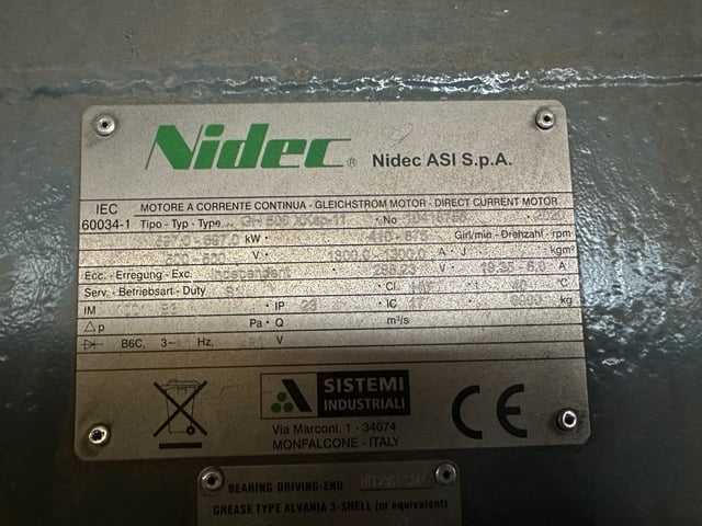 800 HP 400 RPM Nidec, Frame 500, DPFVBB, 500 VA, 288.23 VF, New Surplus - Image 4