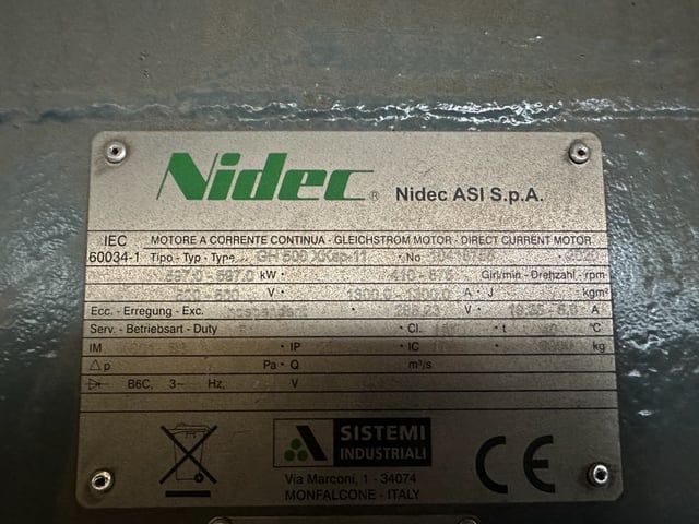 800 HP 400 RPM Nidec, Frame 500, DPFVBB, 500 VA, 288.23 VF, New Surplus - Image 6