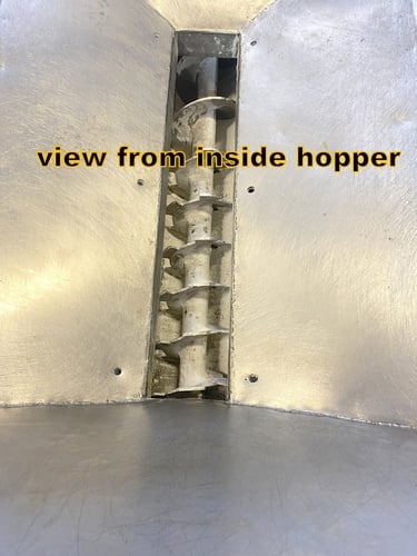 6" diameter x 10' long, Stainless Steel screw auger conveyor & hopper - Image 3
