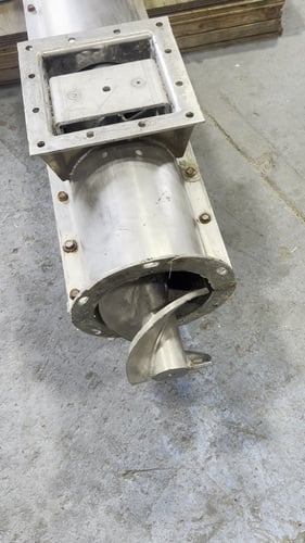 6" diameter x 10' long, Stainless Steel screw auger conveyor & hopper - Image 4