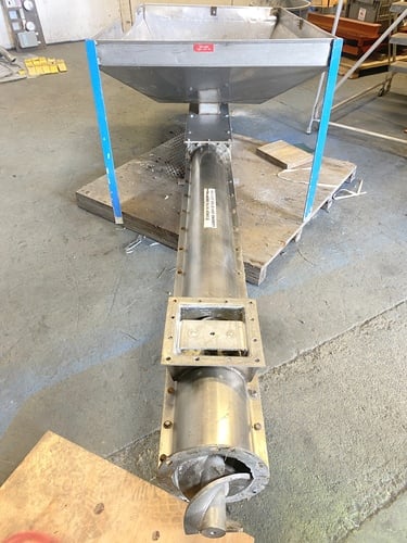 6" diameter x 10' long, Stainless Steel screw auger conveyor & hopper - Image 7