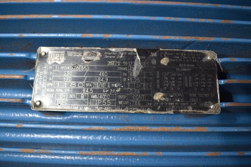 75 HP 1200 RPM Weg W22 inverter duty electric motor, Frame 404/5T, TEFC, 1.25 service factor, 230/460 V.(2 - Image 10