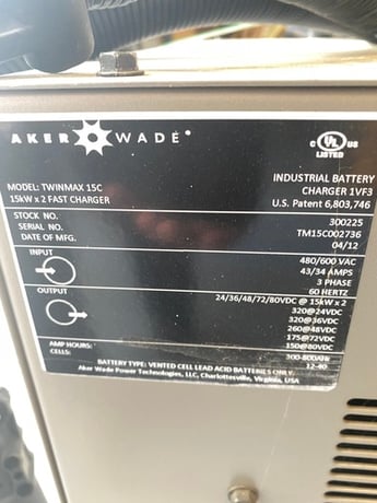 Aker Wade #Twin-Max-15C-7VF3, forklift battery charger, 2012 - Image 7