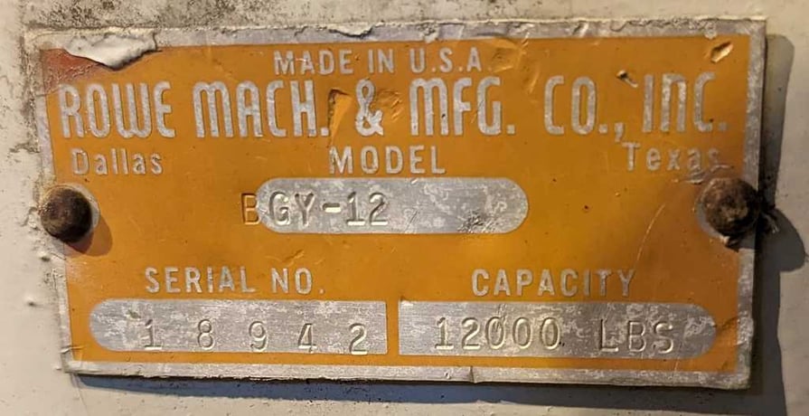 12000 lb. Rowe #BGY-12, coil car, 60" W, hand pendant Control - Image 3