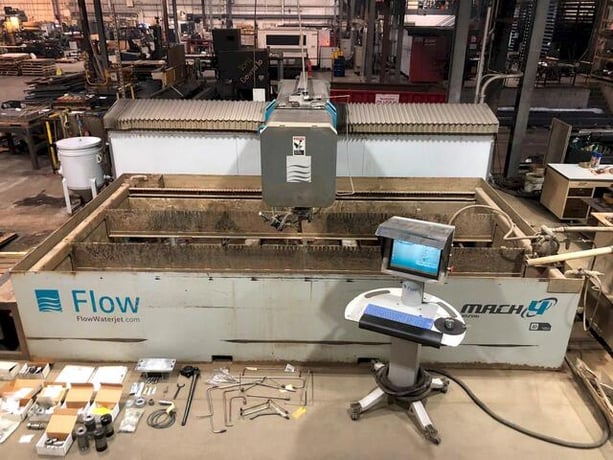 Flow #Mach-4-4020B, CNC waterjet cutter, 6.6'x13.1' table, 50 HP, 60000 psi, 5-Axis, 2011 - Image 1