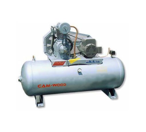 10 HP Cam-Wood #AC-100120X, Piston Air Compressor, 34 cfm @ 90 psi, 2-stage pump, 120 gallon horizontal tank - Image 2