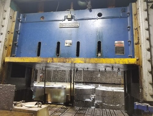 500 Ton, USI Clearing #S2-500-108-60, straight side double crank tie rod press, 12" stroke, 38" Shut Height - Image 6
