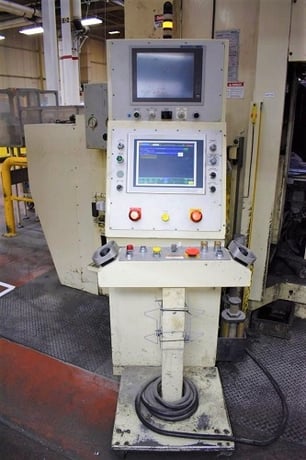 1200 Ton, Minster #E2-1200, straight side double crank, 12" stroke, 44" Shut Height, 12" slide adjustment - Image 6