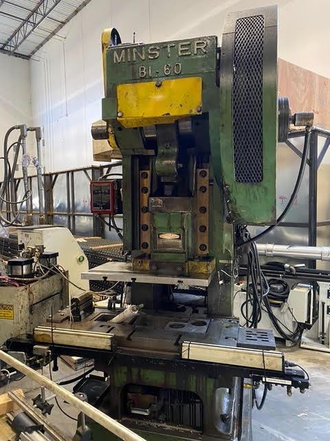 60 Ton, Minster #B1-60, 4" stroke, 12" Shut Height, 2.5"adj., 100-300 SPM, 32" x19"bed, Wintress Smart PAC - Image 1