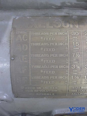28" x 144" Axelson #25, engine lathe, 18" swing over cross slide, 4-jaw 21" chuck, chip pans, 20 HP, #57768 - Image 3