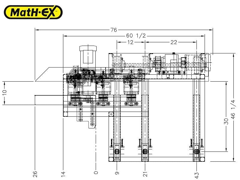 9" wide x 16' long, Math-Ex #CMS-16, Lateral-Chain Moulder Feeder, 4-1/2" thick, 600 FPM, 3 HP roller, 1-1/2 - Image 3