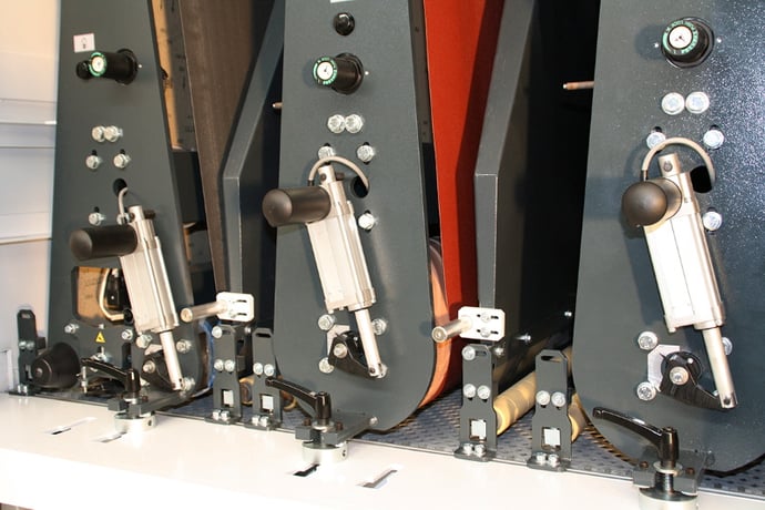 53" x 7-1/2" EMC #Flexy-1350-3WRK, 3-Hd. Top Knife Planer/Sander, 103" x 54" belt, 5-1/2" knife diameter, 20 - Image 4