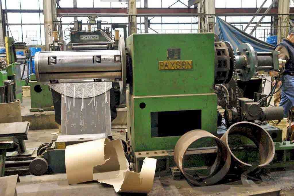 36" Paxson #36-30, driven slitting line, 30000 lb., entry coil car, uncoiler, peeler table, more - Image 5
