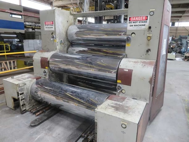 66" Cooling Roll Polsihing Stand, Gloucester, (3) 20" chrome plated rolls - Image 1