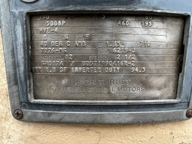 150 HP 710 RPM U.S. Motors, Frame 5008P, weather protected enclosure type 1, High Thrust, NRR, 460 Volts - Image 2