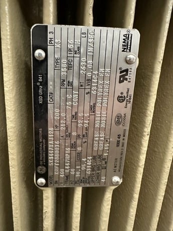 200 HP 3600 RPM General Electric, Frame L447HP16, TEFC, BB 6314C4,212 amps, 460 Volts, new - Image 3
