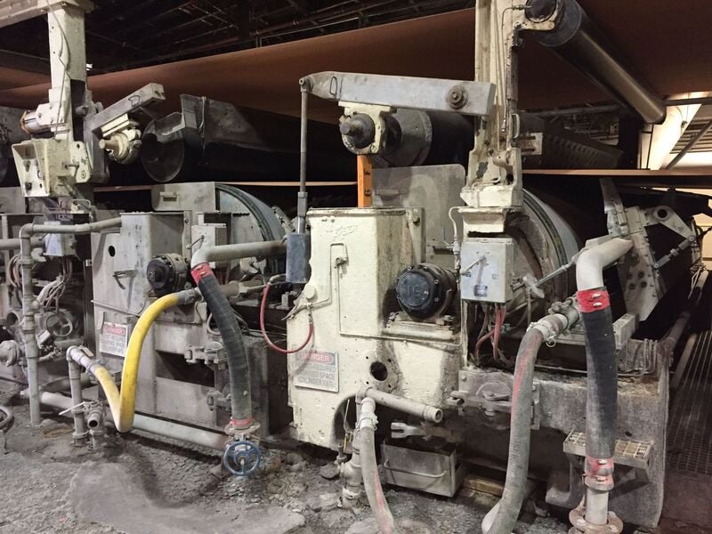 J.H. Horne #Pressure-Formers, 118", pressurized slice, adjustable lip, couch roll & vats - Image 4