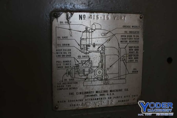 Cincinnati #415-15, vertical mill, 16-1/4" x79-3/4" table, coolant, power draw bar, #75370 - Image 4