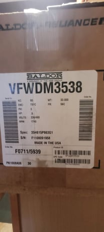 .5 HP 1770 RPM Baldor-Reliance Food Grade-BISSC Certified VFWDM3538, Frame 56C, TEFC, ND, 230/460 Volts (5 - Image 2
