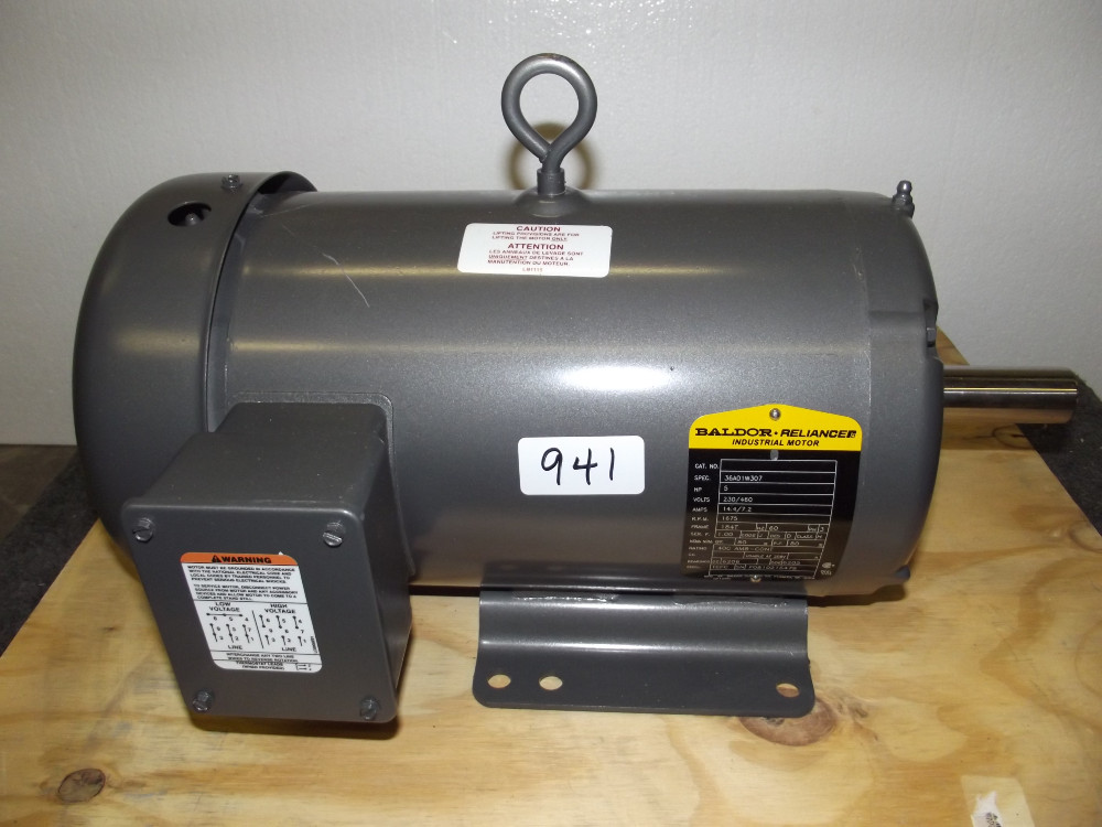5 HP 1675 RPM Baldor-Reliance 36A01W307, Frame 184T, TEFC, 230/460 Volts AC Motor - Image 1