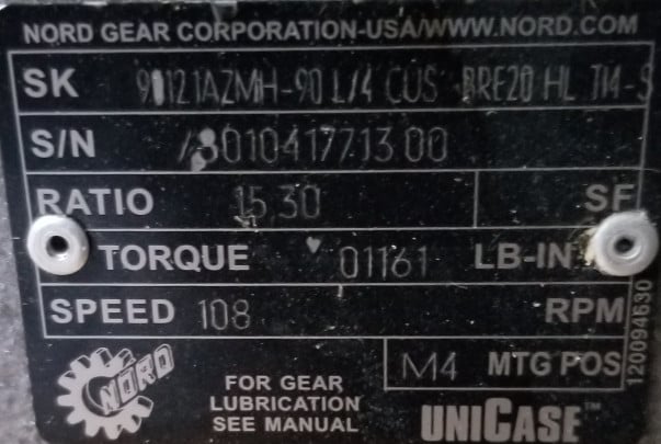 2 HP 1660 RPM Nord Helical Bevel AC Gear Motor, 15:30 ratio, 230/460 Volts, new (2 available) - Image 7